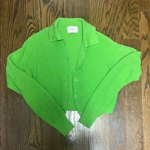 Aritzia Wilfred Green Cropped Sweater